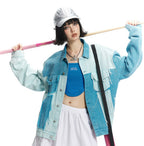 Irregular Color Contrast Patchwork Denim Jacket
