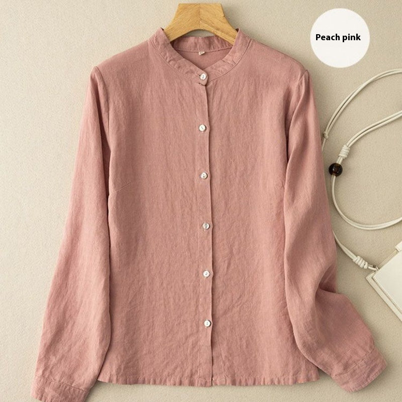 Retro Loose Cotton-linen Shirt Women