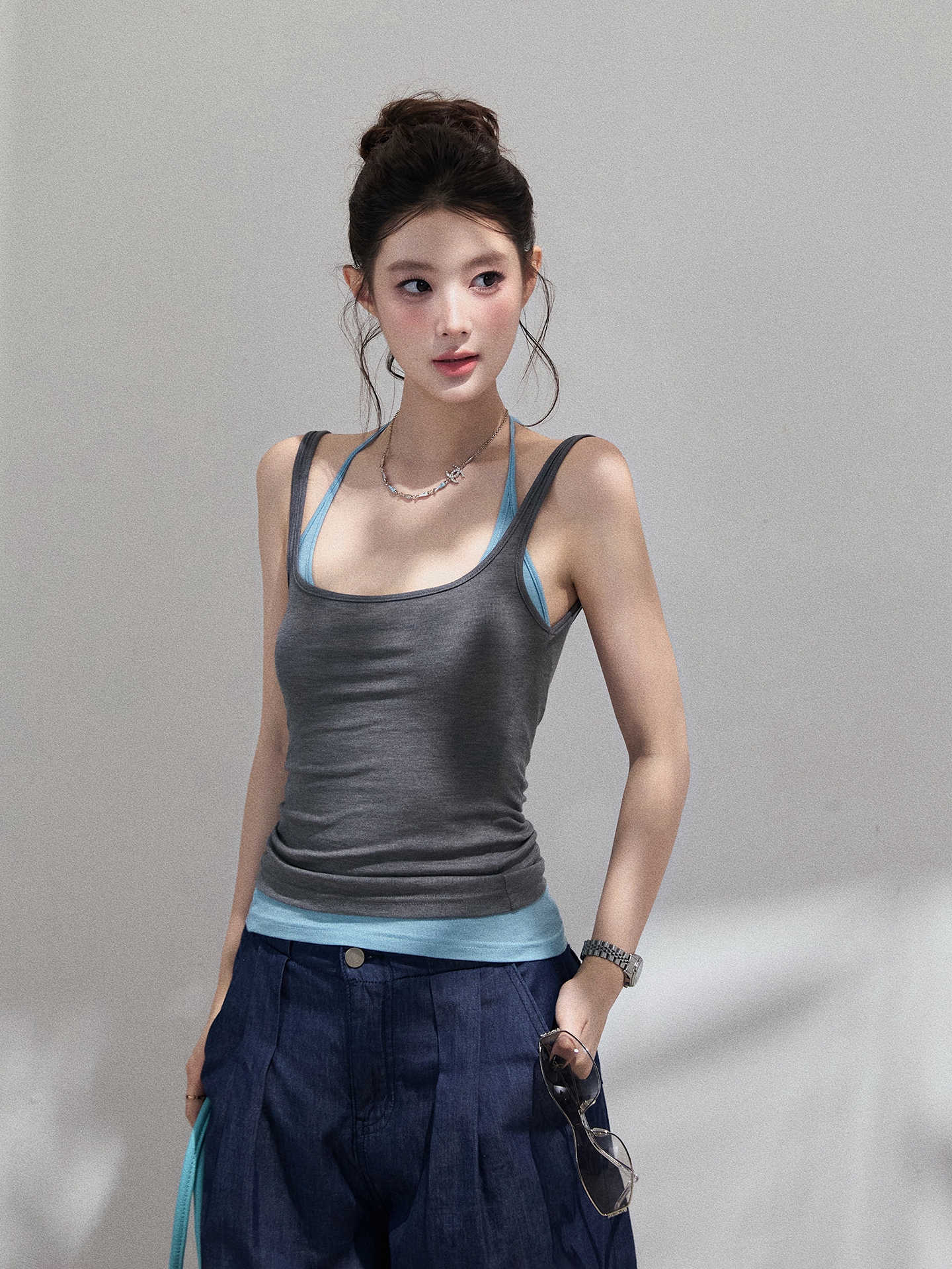 Halter Sleeveless Camisole Women's Casual Slimming Outside Wear Top