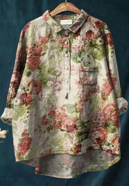 Loose Print Crew Neck Casual Plus Size Women's T-shirt