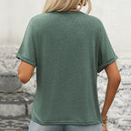 Loose Top Cardigan Button Pocket