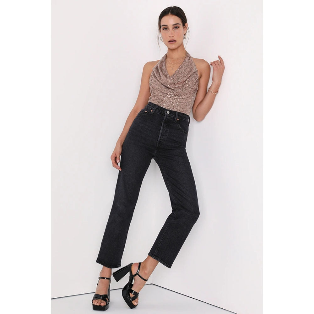 Women's Pure Color All-matching Halter Sequined Vest